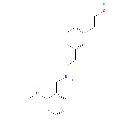 2-[3-[2-[(2-methoxyphenyl)methylamino]ethyl]phenyl]ethanol (CAS: 950503-37-4) - Chemical Structure and Molecular Formula 