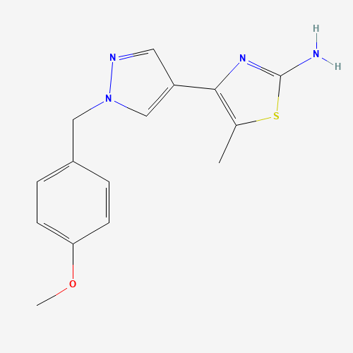 4-[1-[(4-methoxyphenyl)methyl]pyrazol-4-yl]-5-methyl-1,3-thiazol-2-amine (CAS: 1235313-79-7) - Related Chemical Product