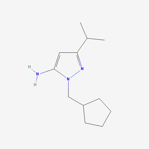 2-(cyclopentylmethyl)-5-propan-2-ylpyrazol-3-amine (CAS: 1217421-49-2) - Chemical Structure and Molecular Formula 
