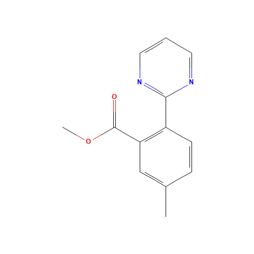 methyl 5-methyl-2-pyrimidin-2-ylbenzoate (CAS: 1088994-20-0) - Chemical Structure and Molecular Formula 