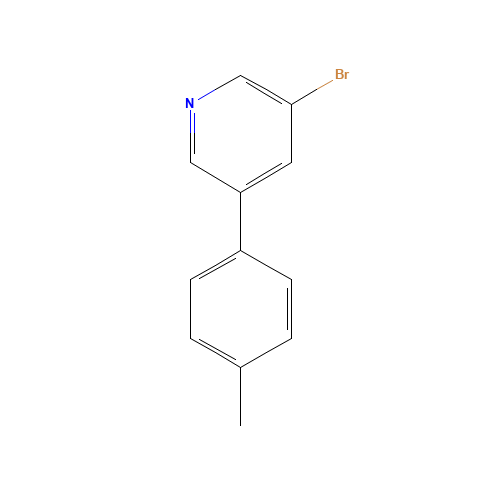3-bromo-5-(4-methylphenyl)pyridine (CAS: 675590-28-0) - Chemical Structure and Molecular Formula 