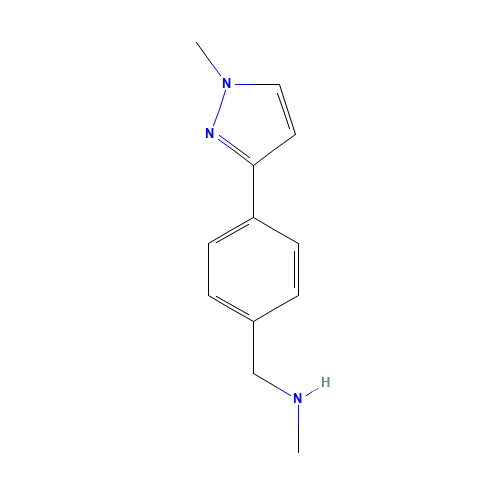 N-methyl-1-[4-(1-methylpyrazol-3-yl)phenyl]methanamine (CAS: 179873-47-3) - Chemical Structure and Molecular Formula 