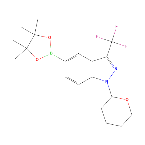 1-(oxan-2-yl)-5-(4,4,5,5-tetramethyl-1,3,2-dioxaborolan-2-yl)-3-(trifluoromethyl)indazole (CAS: 1428558-23-9) - Related Chemical Product