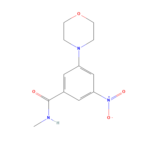 N-methyl-3-morpholin-4-yl-5-nitrobenzamide (CAS: 641570-96-9) - Chemical Structure and Molecular Formula 