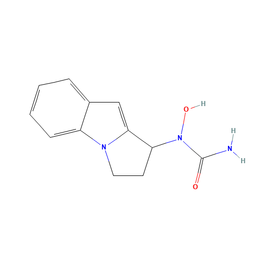 1-(2,3-dihydro-1H-pyrrolo[1,2-a]indol-3-yl)-1-hydroxyurea (CAS: 143612-22-0) - Chemical Structure and Molecular Formula 