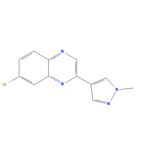 7-bromo-2-(1-methylpyrazol-4-yl)quinoxaline (CAS: 1083325-87-4) - Chemical Structure and Molecular Formula 