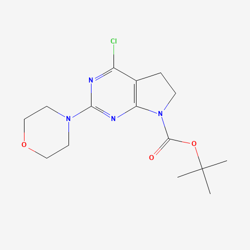 tert-butyl 4-chloro-2-morpholin-4-yl-5,6-dihydropyrrolo[2,3-d]pyrimidine-7-carboxylate (CAS: 1439823-58-1) - Chemical Structure and Molecular Formula 
