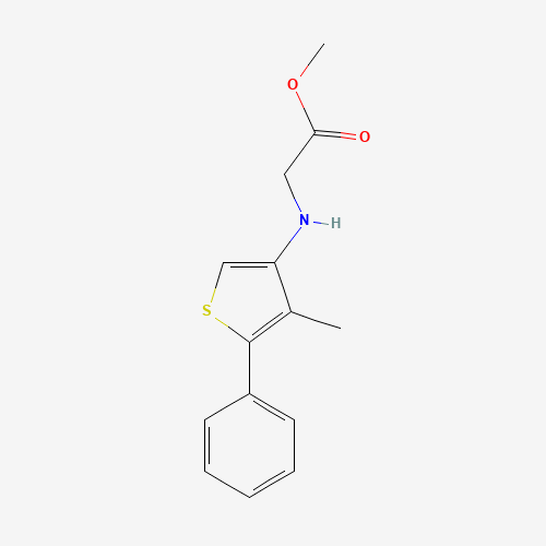 methyl 2-[(4-methyl-5-phenylthiophen-3-yl)amino]acetate (CAS: 942941-87-9) - Chemical Structure and Molecular Formula 