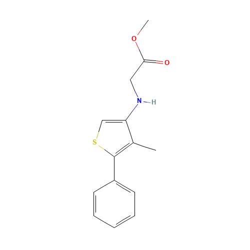 methyl 2-[(4-methyl-5-phenylthiophen-3-yl)amino]acetate (CAS: 942941-87-9) - Chemical Structure and Molecular Formula 