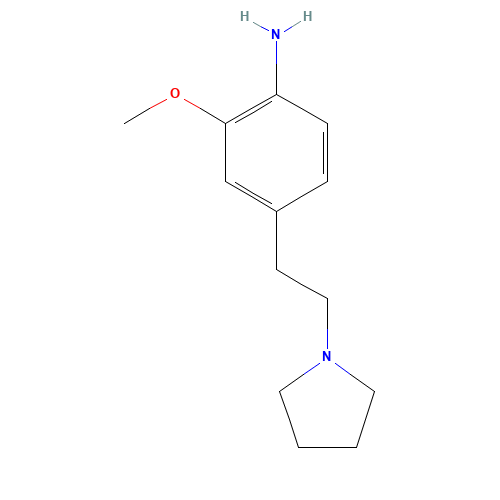 2-methoxy-4-(2-pyrrolidin-1-ylethyl)aniline (CAS: 1315513-56-4) - Chemical Structure and Molecular Formula 