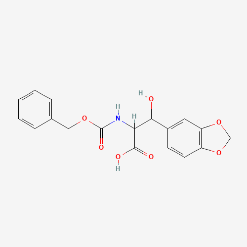 3-(1,3-benzodioxol-5-yl)-3-hydroxy-2-(phenylmethoxycarbonylamino)propanoic acid (CAS: 88282-10-4) - Related Chemical Product