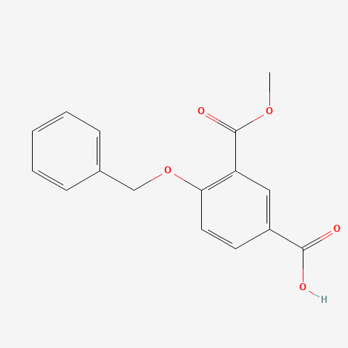 3-methoxycarbonyl-4-phenylmethoxybenzoic acid (CAS: 1285516-45-1) - Chemical Structure and Molecular Formula 