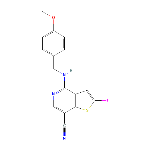 2-iodo-4-[(4-methoxyphenyl)methylamino]thieno[3,2-c]pyridine-7-carbonitrile (CAS: 690635-53-1) - Related Chemical Product
