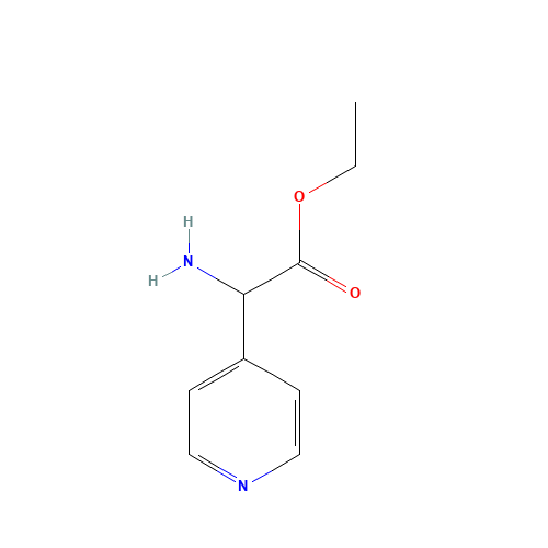 ethyl 2-amino-2-pyridin-4-ylacetate (CAS: 500993-03-3) - Chemical Structure and Molecular Formula 