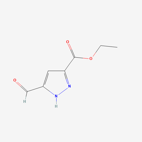 ethyl 5-formyl-1H-pyrazole-3-carboxylate (CAS: 93290-12-1) - Chemical Structure and Molecular Formula 