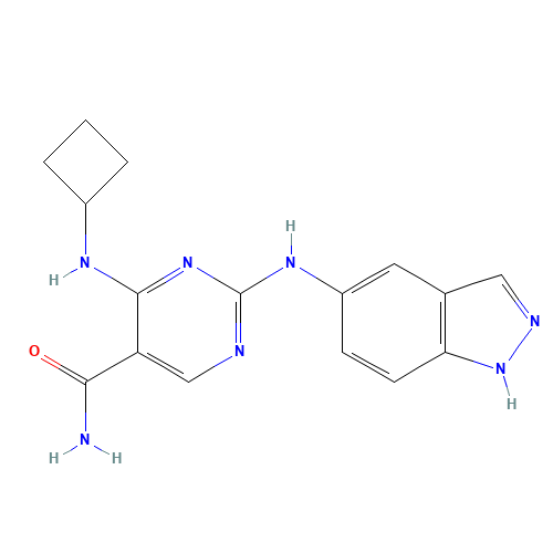 4-(cyclobutylamino)-2-(1H-indazol-5-ylamino)pyrimidine-5-carboxamide (CAS: 1198301-95-9) - Related Chemical Product