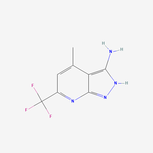4-methyl-6-(trifluoromethyl)-2H-pyrazolo[3,4-b]pyridin-3-amine (CAS: 832740-69-9) - Chemical Structure and Molecular Formula 