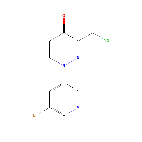1-(5-bromopyridin-3-yl)-3-(chloromethyl)pyridazin-4-one (CAS: 1314389-19-9) - Chemical Structure and Molecular Formula 