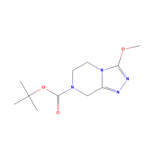 tert-butyl 3-methoxy-6,8-dihydro-5H-[1,2,4]triazolo[4,3-a]pyrazine-7-carboxylate (CAS: 723286-81-5) - Chemical Structure and Molecular Formula 