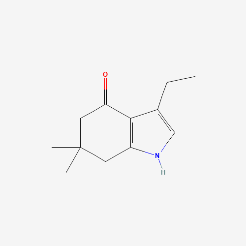 3-ethyl-6,6-dimethyl-5,7-dihydro-1H-indol-4-one (CAS: 251635-16-2) - Chemical Structure and Molecular Formula 