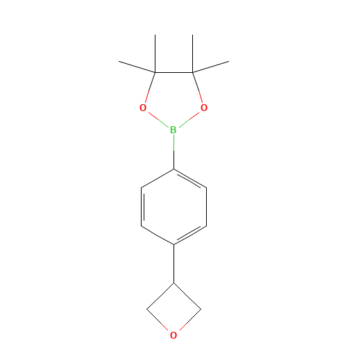 4,4,5,5-tetramethyl-2-[4-(oxetan-3-yl)phenyl]-1,3,2-dioxaborolane (CAS: 1402565-88-1) - Chemical Structure and Molecular Formula 