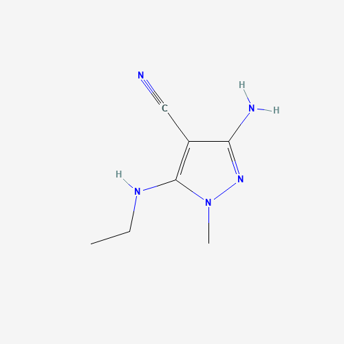 3-amino-5-(ethylamino)-1-methylpyrazole-4-carbonitrile (CAS: 512845-63-5) - Chemical Structure and Molecular Formula 