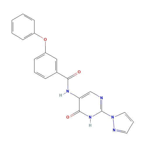 N-(6-oxo-2-pyrazol-1-yl-1H-pyrimidin-5-yl)-3-phenoxybenzamide (CAS: 1343458-06-9) - Related Chemical Product