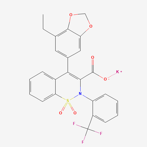 potassium;4-(7-ethyl-1,3-benzodioxol-5-yl)-1,1-dioxo-2-[2-(trifluoromethyl)phenyl]-1$l^{6},2-benzothiazine-3-carboxylate (CAS: 221246-12-4) - Related Chemical Product