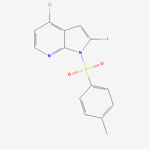 4-chloro-2-iodo-1-(4-methylphenyl)sulfonylpyrrolo[2,3-b]pyridine (CAS: 348640-26-6) - Chemical Structure and Molecular Formula 