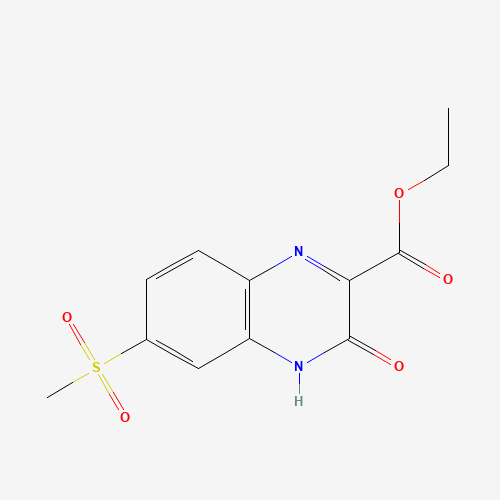 ethyl 6-methylsulfonyl-3-oxo-4H-quinoxaline-2-carboxylate (CAS: 1374849-80-5) - Chemical Structure and Molecular Formula 