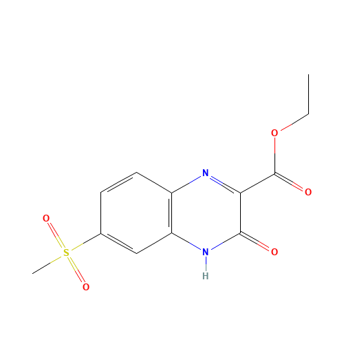 ethyl 6-methylsulfonyl-3-oxo-4H-quinoxaline-2-carboxylate (CAS: 1374849-80-5) - Chemical Structure and Molecular Formula 