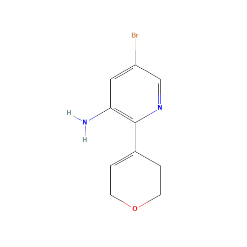 5-bromo-2-(3,6-dihydro-2H-pyran-4-yl)pyridin-3-amine (CAS: 1259441-40-1) - Chemical Structure and Molecular Formula 