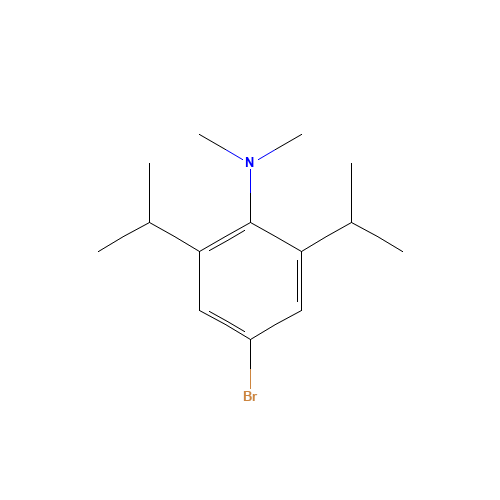 4-bromo-N,N-dimethyl-2,6-di(propan-2-yl)aniline (CAS: 930781-28-5) - Chemical Structure and Molecular Formula 