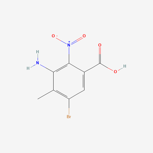 3-amino-5-bromo-4-methyl-2-nitrobenzoic acid (CAS: 34545-22-7) - Chemical Structure and Molecular Formula 