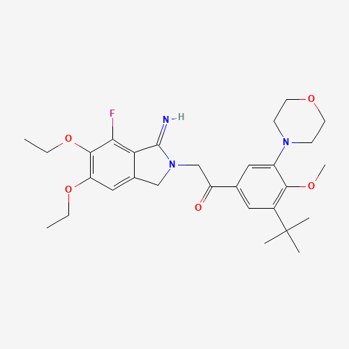 1-(3-tert-butyl-4-methoxy-5-morpholin-4-ylphenyl)-2-(5,6-diethoxy-4-fluoro-3-imino-1H-isoindol-2-yl)ethanone (CAS: 751475-53-3) - Related Chemical Product