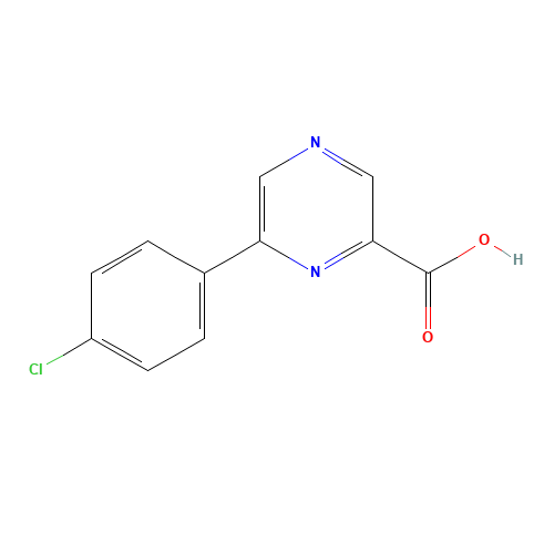 6-(4-chlorophenyl)pyrazine-2-carboxylic acid (CAS: 1258850-50-8) - Chemical Structure and Molecular Formula 