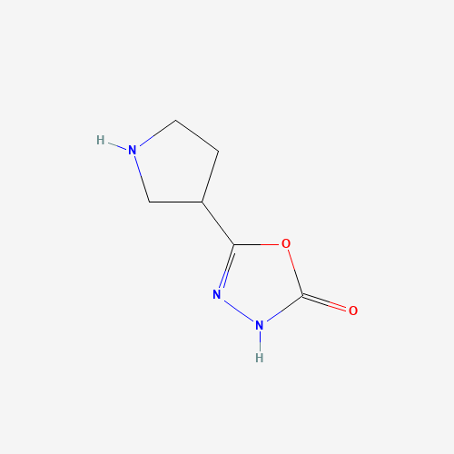 5-pyrrolidin-3-yl-3H-1,3,4-oxadiazol-2-one (CAS: 1225218-66-5) - Chemical Structure and Molecular Formula 