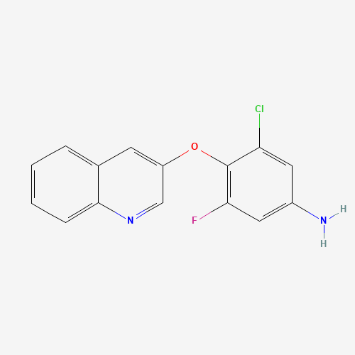 3-chloro-5-fluoro-4-quinolin-3-yloxyaniline (CAS: 315228-26-3) - Chemical Structure and Molecular Formula 