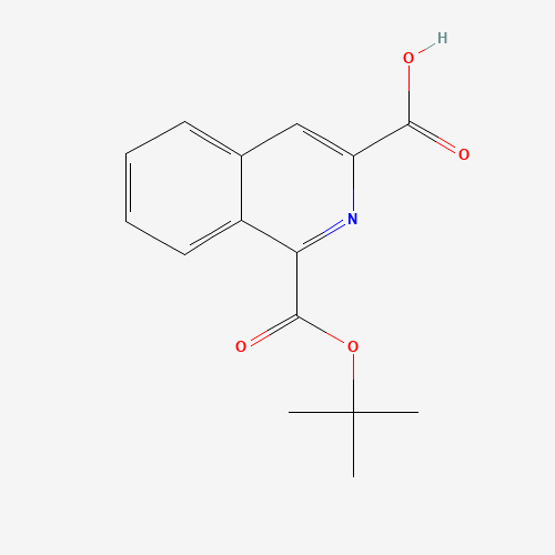 1-[(2-methylpropan-2-yl)oxycarbonyl]isoquinoline-3-carboxylic acid (CAS: 1268522-55-9) - Chemical Structure and Molecular Formula 