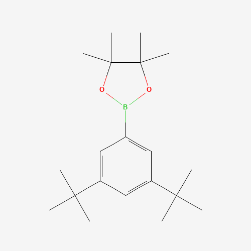 2-(3,5-ditert-butylphenyl)-4,4,5,5-tetramethyl-1,3,2-dioxaborolane (CAS: 1071924-13-4) - Chemical Structure and Molecular Formula 