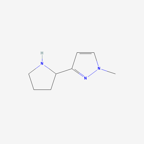 1-methyl-3-pyrrolidin-2-ylpyrazole (CAS: 1169954-20-4) - Chemical Structure and Molecular Formula 