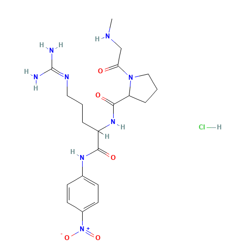 N-[5-(diaminomethylideneamino)-1-(4-nitroanilino)-1-oxopentan-2-yl]-1-[2-(methylamino)acetyl]pyrrolidine-2-carboxamide;hydrochloride (CAS: 75241-23-5) - Related Chemical Product
