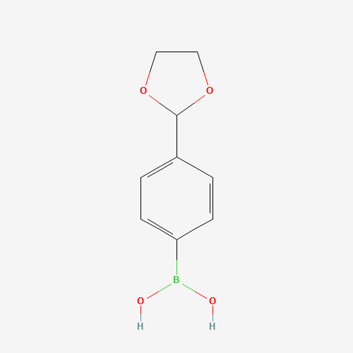 [4-(1,3-dioxolan-2-yl)phenyl]boronic acid (CAS: 1401222-65-8) - Chemical Structure and Molecular Formula 