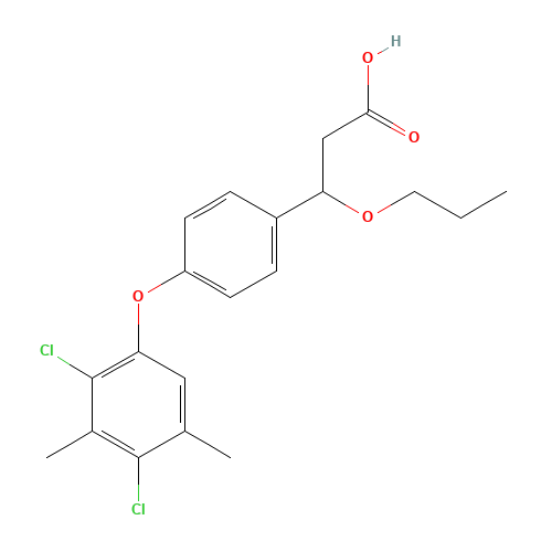 3-[4-(2,4-dichloro-3,5-dimethylphenoxy)phenyl]-3-propoxypropanoic acid (CAS: 1202576-04-2) - Related Chemical Product