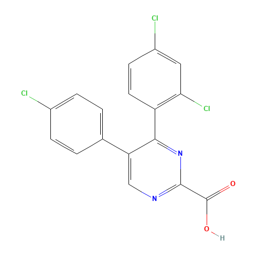 5-(4-chlorophenyl)-4-(2,4-dichlorophenyl)pyrimidine-2-carboxylic acid (CAS: 676563-55-6) - Related Chemical Product
