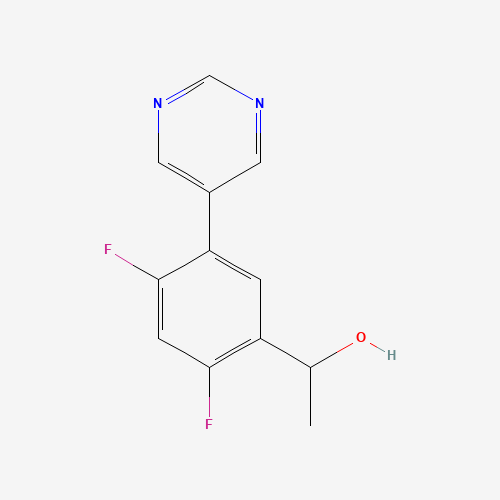 1-(2,4-difluoro-5-pyrimidin-5-ylphenyl)ethanol (CAS: 1616100-67-4) - Chemical Structure and Molecular Formula 