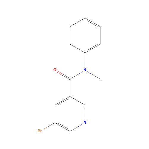 5-bromo-N-methyl-N-phenylpyridine-3-carboxamide (CAS: 342013-92-7) - Chemical Structure and Molecular Formula 