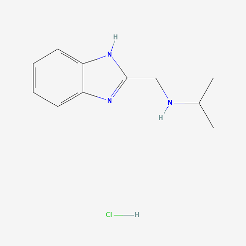 N-(1H-benzimidazol-2-ylmethyl)propan-2-amine;hydrochloride (CAS: 1224165-16-5) - Chemical Structure and Molecular Formula 