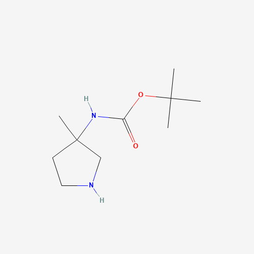 tert-butyl N-(3-methylpyrrolidin-3-yl)carbamate (CAS: 147459-52-7) - Chemical Structure and Molecular Formula 
