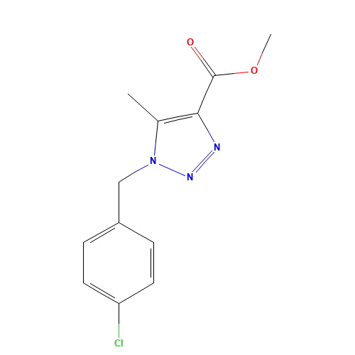 methyl 1-[(4-chlorophenyl)methyl]-5-methyltriazole-4-carboxylate (CAS: 1092301-40-0) - Chemical Structure and Molecular Formula 